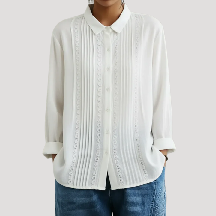 Chic Linen Shirt for Women with Lace
