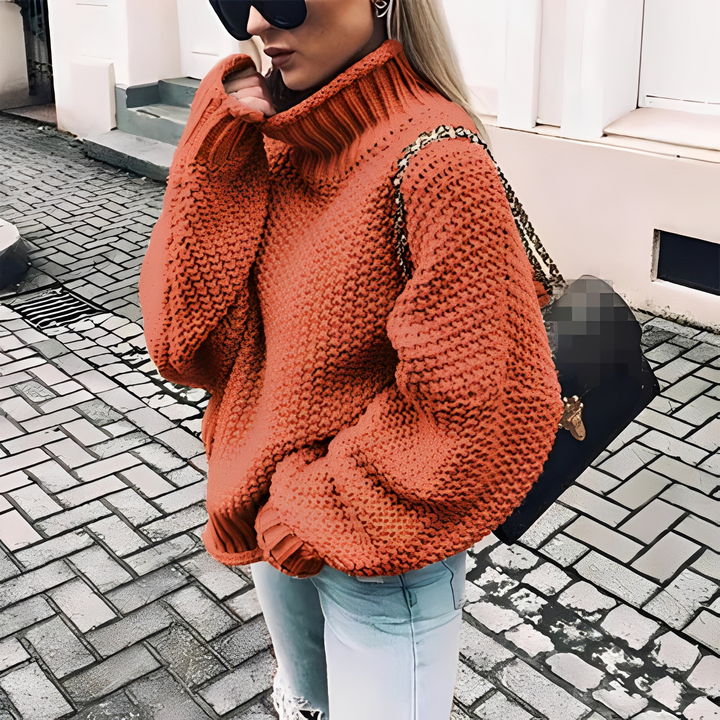 Brooke Cozy Turtleneck Sweater, view 4 - Elena Harper