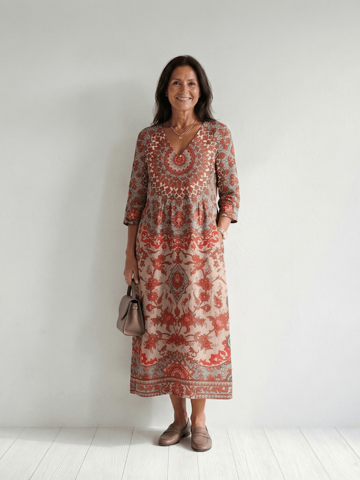 Emma & Rose Cape Town Logan™ Balanced Fit Midi Dress in soft fabric, featuring a sleek silhouette and elegant design.