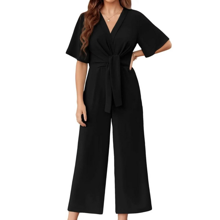 Gabriella Elegant Summer Tie Knot Jumpsuits - Elena Harper