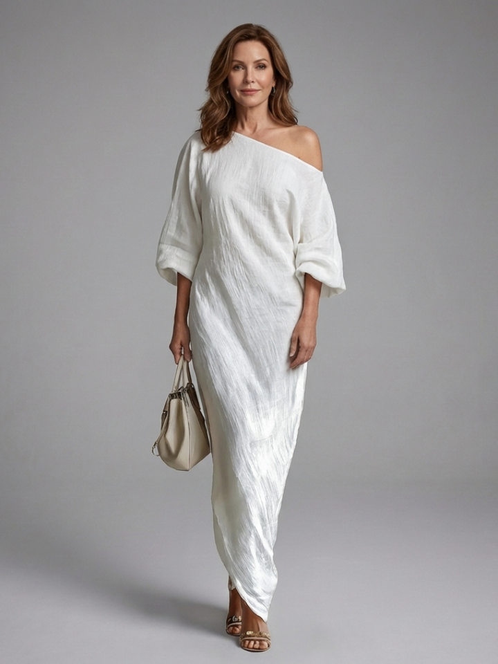 Blythe One Shoulder Draped Maxi Dress - Elena Harper
