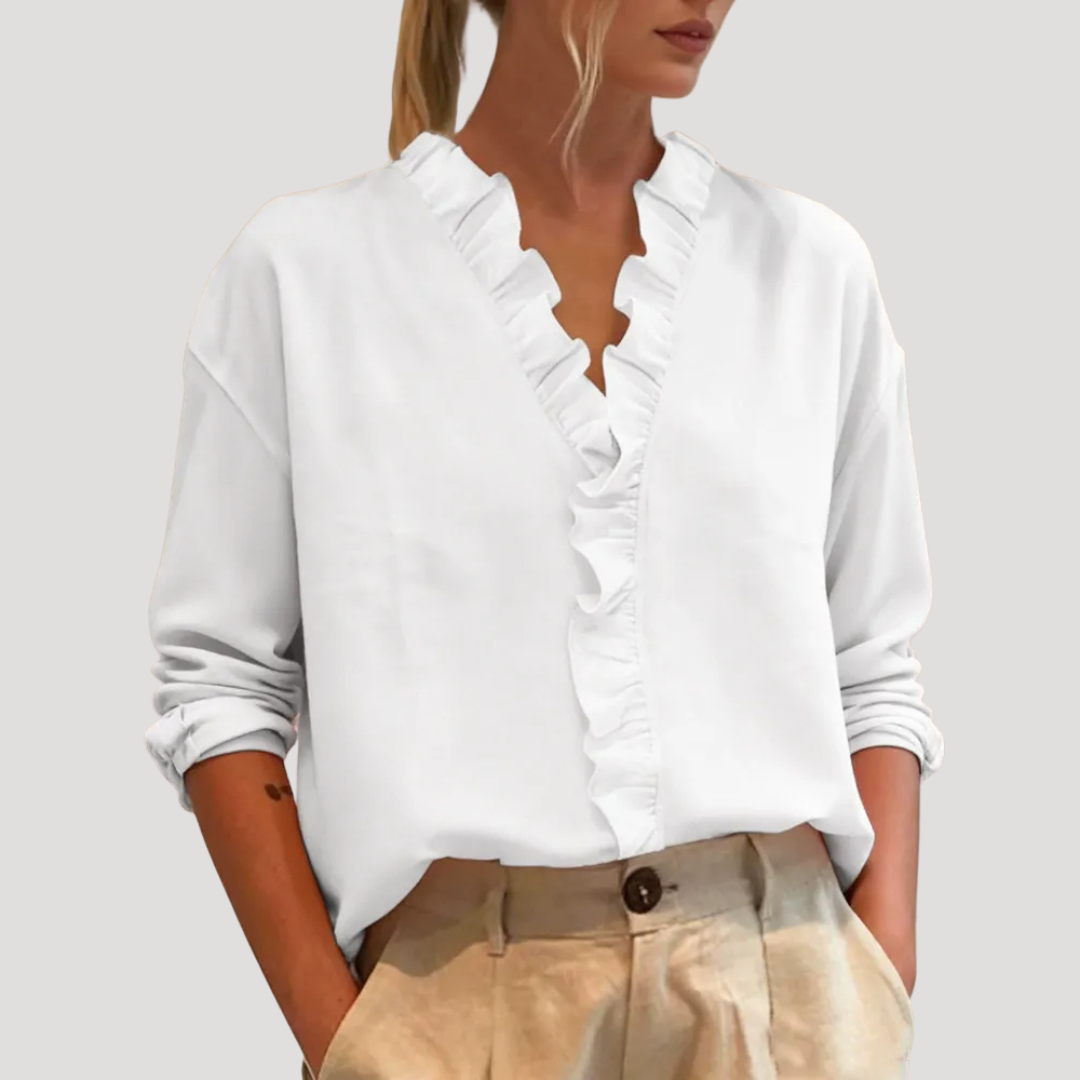 Elegant Long Sleeve Ruffle Blouse for Women