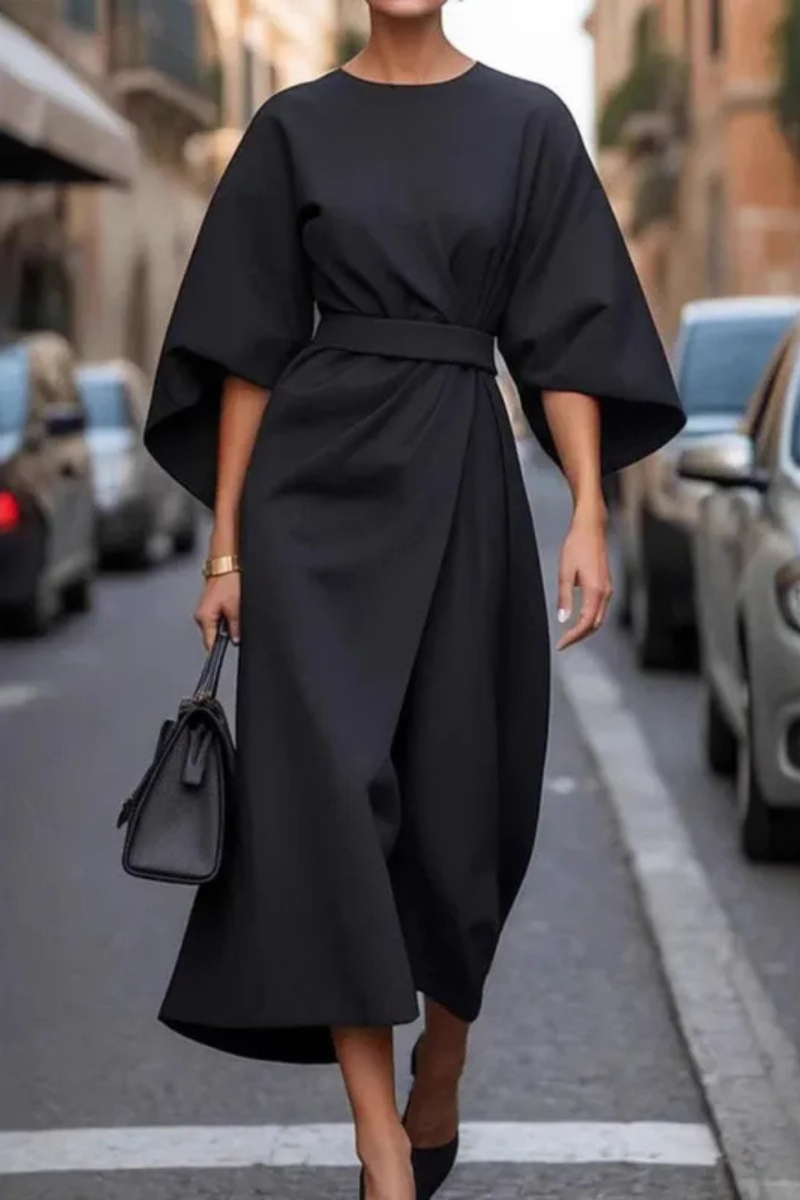 Mira™ | Elegant Midi Dress with Belt