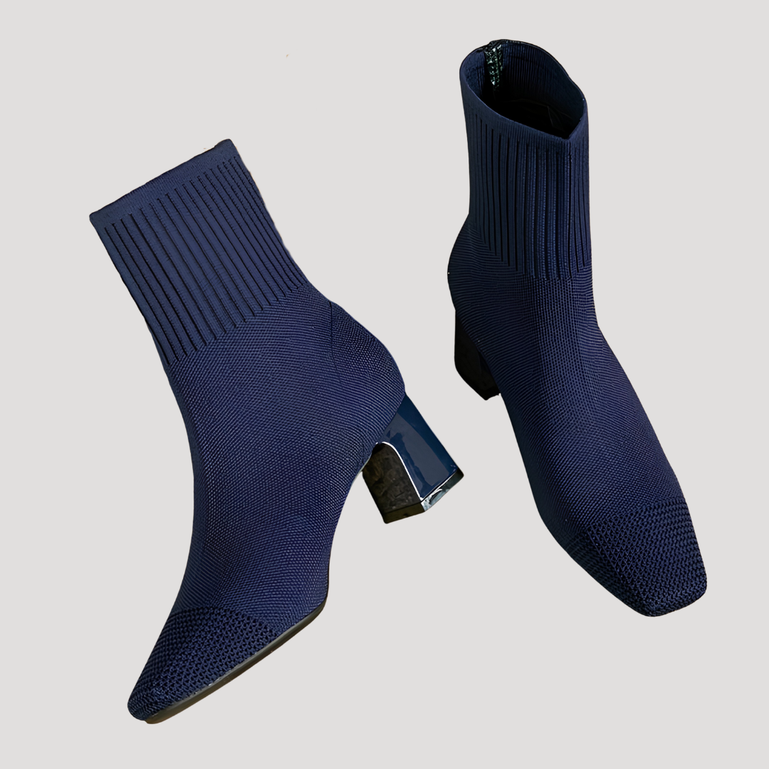 Women's Knit Ankle Boots with Block Heel
