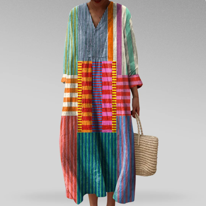 Zira™ | Stylish Patchwork Midi Dress