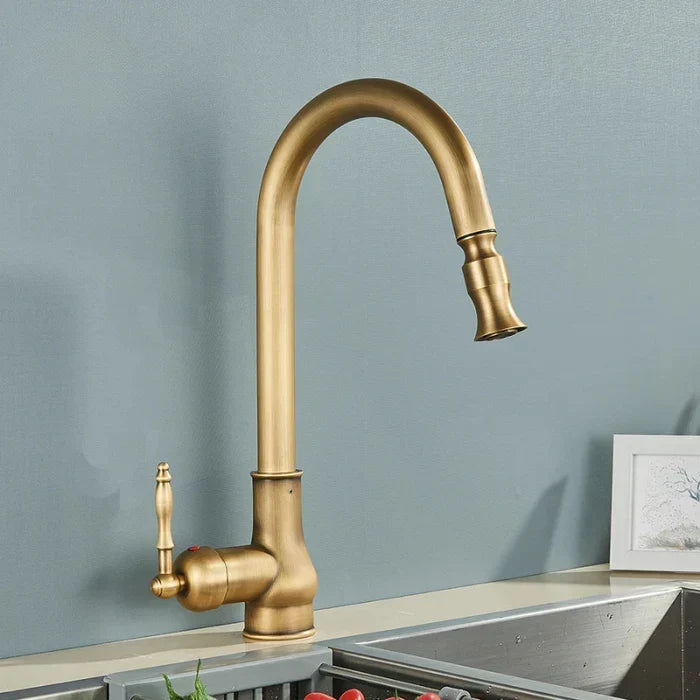 TimelessFlow - Antique Brass Kitchen Tap