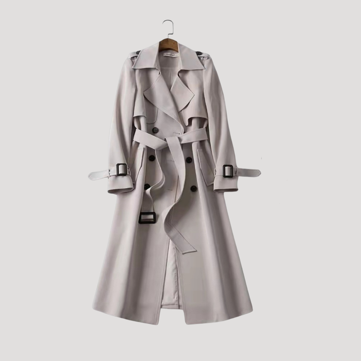 Women's Belted Double-Breasted Trench Coat – Timeless Elegant Style