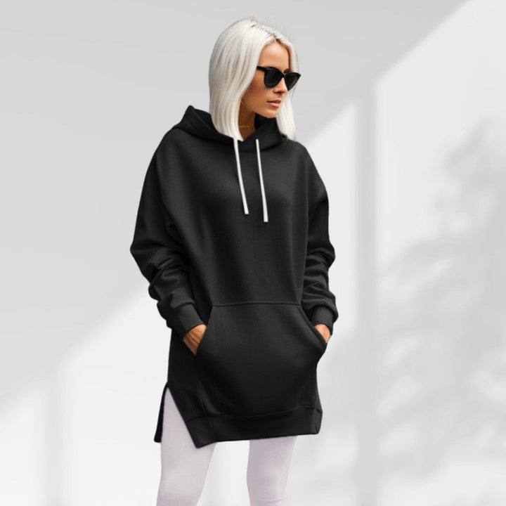 Oversized sweatshirt dress with soft autumn lining