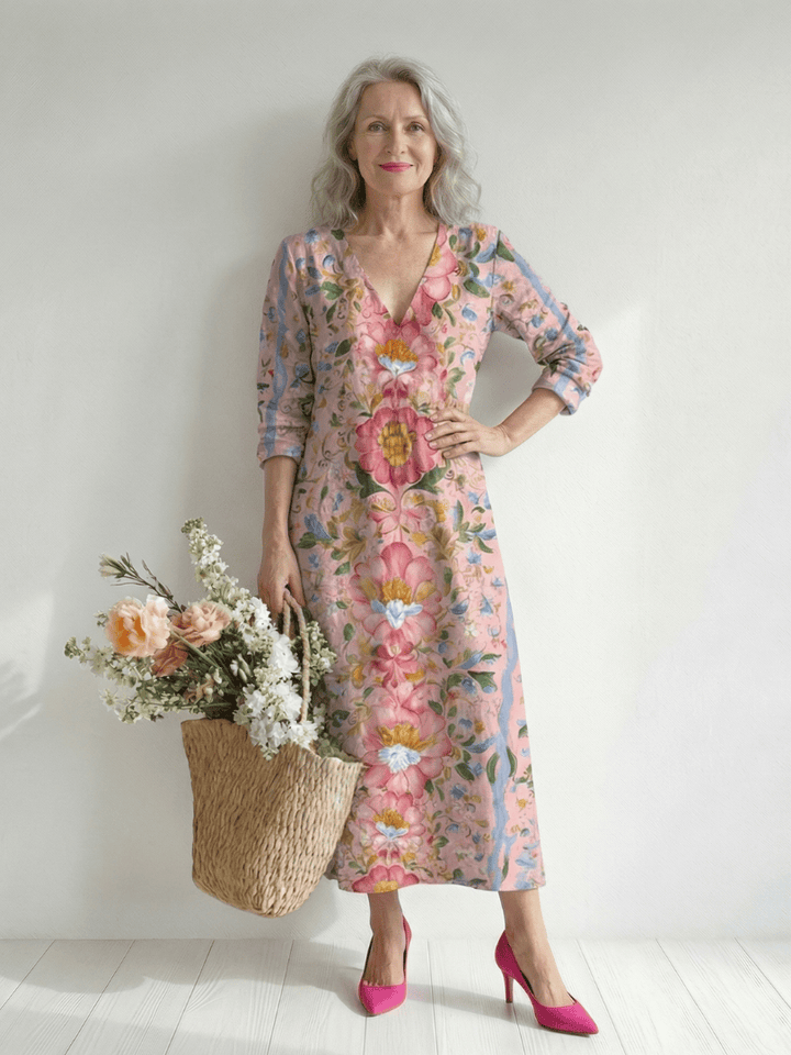 Julien™ Form Floral Midi Dress by Emma & Rose Cape Town featuring a fitted silhouette and vibrant floral pattern.