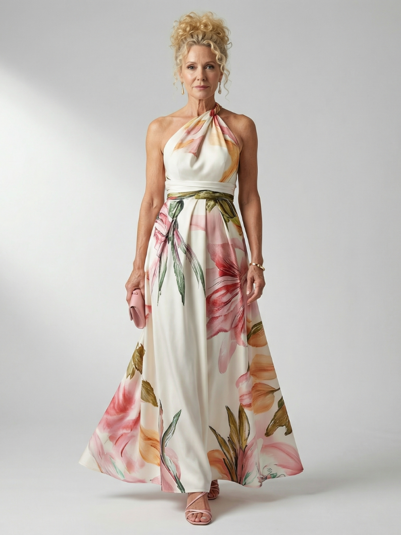 Amiel Light Floral Maxi Dress - Elena Harper