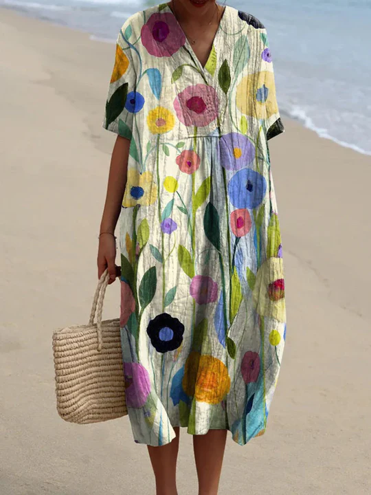 Gabriela Informal Dress with Floral Theme - Elena Harper
