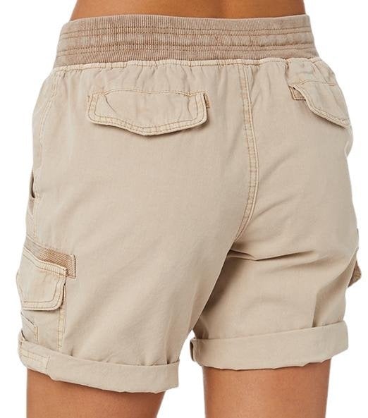 Audria High-Waisted Cargo Shorts with Drawstring, view 7 - Elena Harper