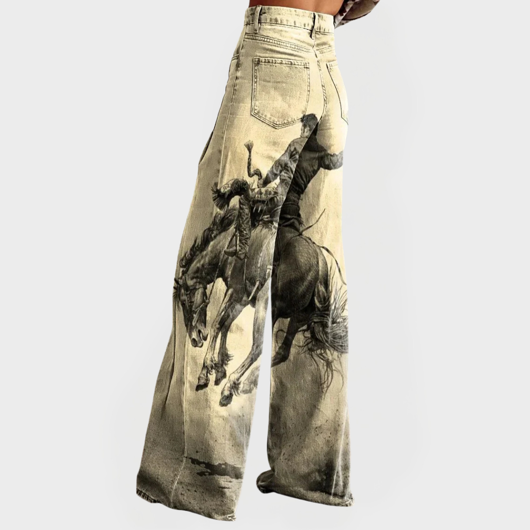 Comfortable Jeans with Wide Legs and Relaxed Fit - Elena Harper