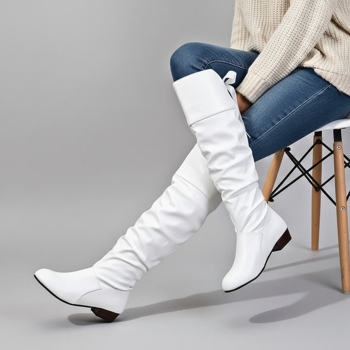 Patrena - High Knee Leather Boots