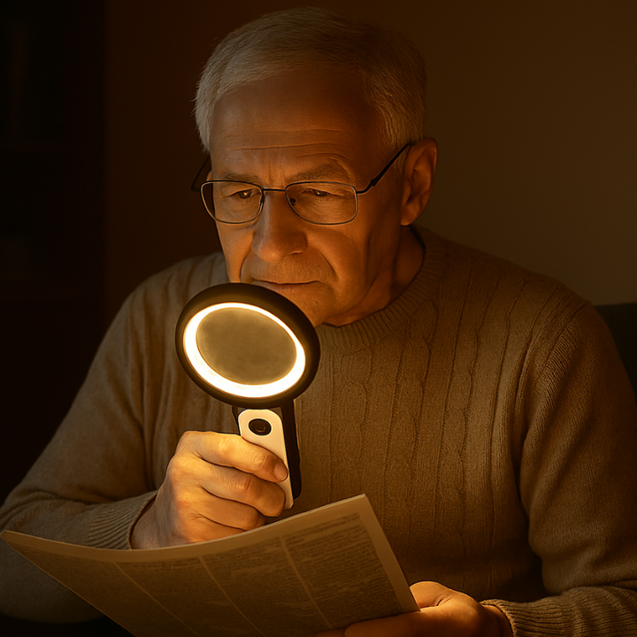 Unisex LED Magnifying Glass with Adjustable Light for Reading