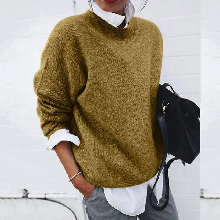Women's Knitted Sweater – Soft Basic, Casual Autumn/Winter