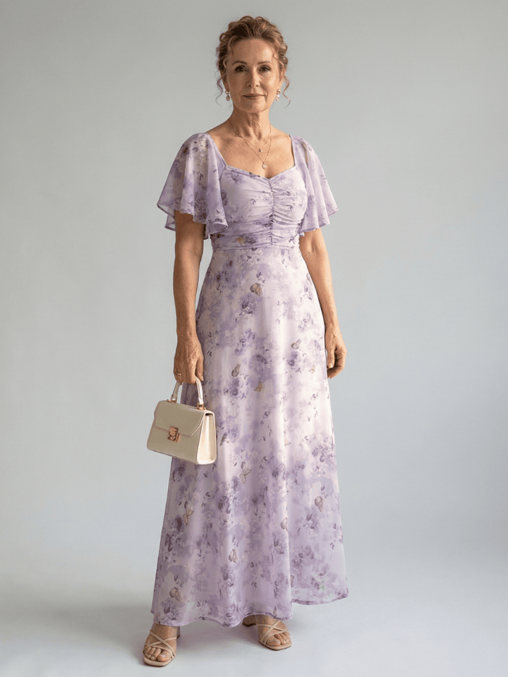 Vaelis™  |  Flutter Sleeve Midi Dress