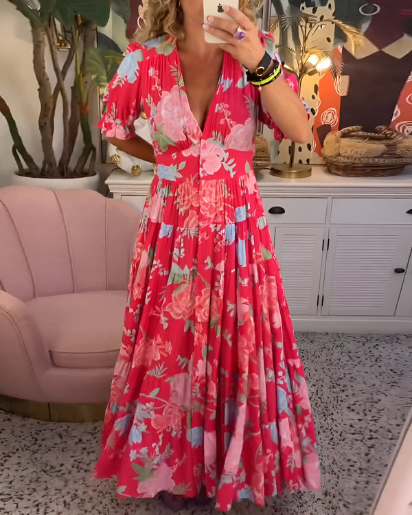 Lana Summer Bloom Maxi Dress - Elena Harper