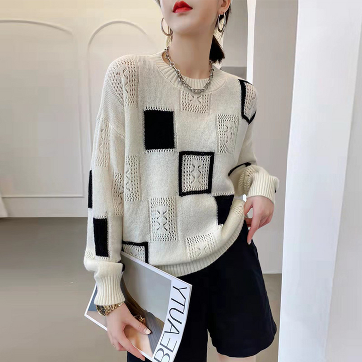 Emma - Geometric Cozy Block Sweater