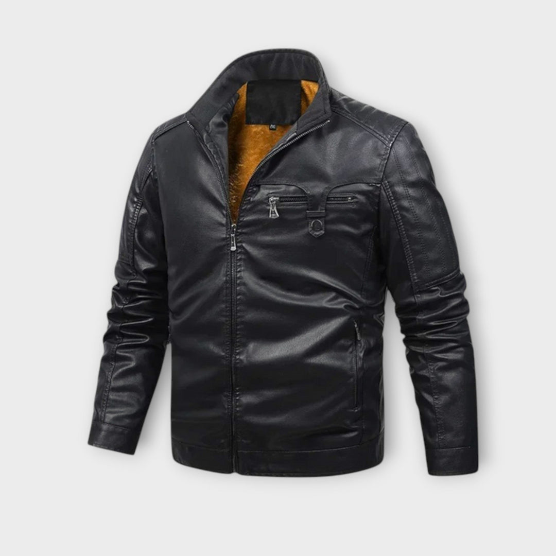 LAURENT MONACO | RETRO FLEECE-LINED LEATHER JACKET