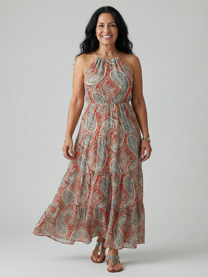 Aven Calm Drape Maxi Dress - Elena Harper