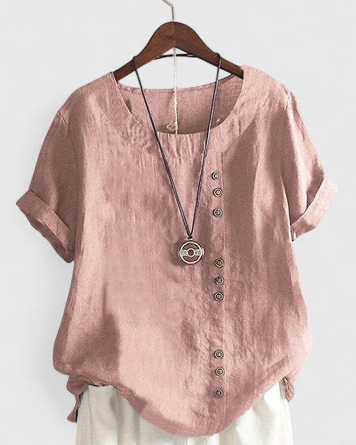 Elisavie™  |  Comfortable Short Sleeve Blouse