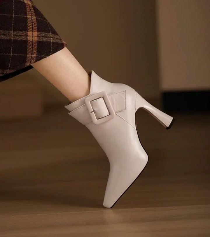 Aveline | Heeled Ankle Boots with Oversized Buckle