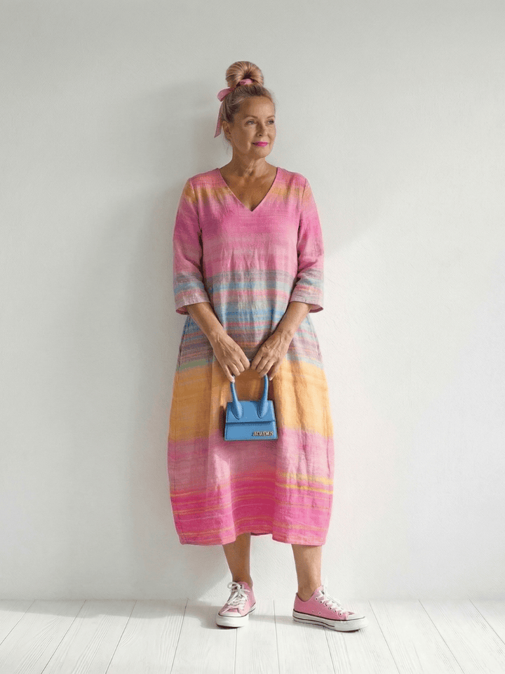 Emma & Rose Cape Town Blake™ Ease Gradient Stripe Dress featuring soft fabric and stylish gradient stripes on a casual dress.