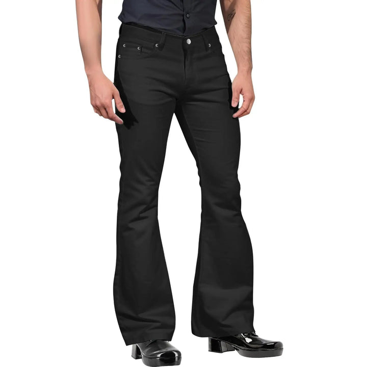 Men's Retro Flared Trousers Tailored Fit, view 2 - Elena Harper