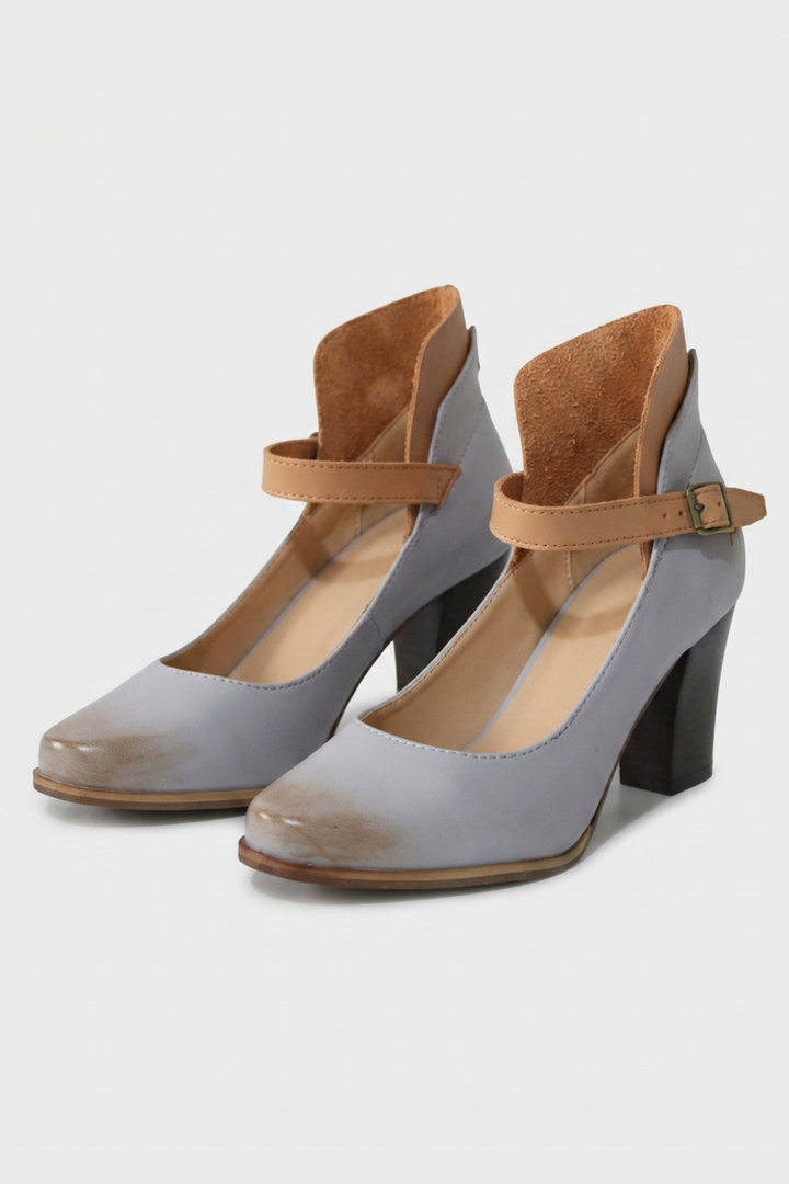 Women's Pumps with Strap and Block Heel