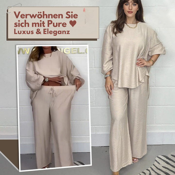 Greicy Set of Flowing Top and Wide-Leg Pants, view 6 - Elena Harper