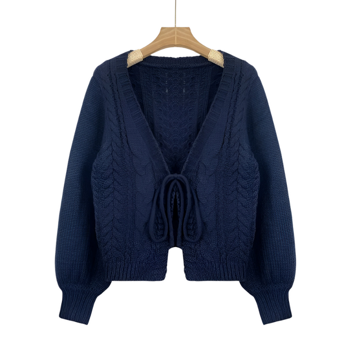 Sofia™ | Knitted Cardigan with Bow Closure