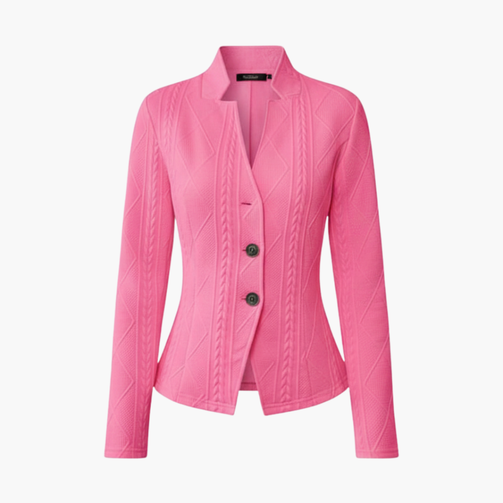 Women’s Blazer with Lapel Collar and Button Closure