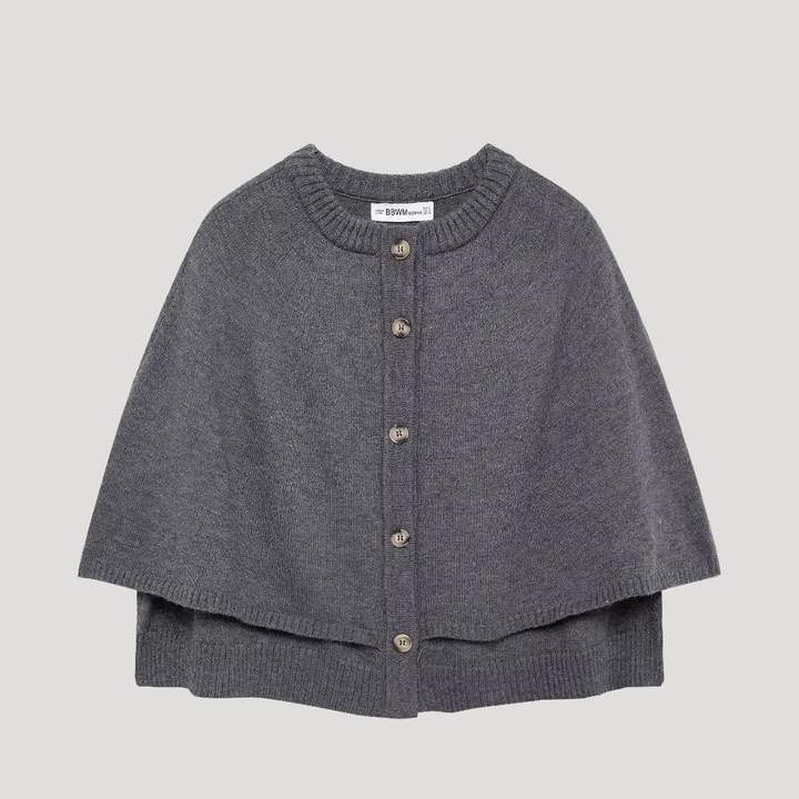 Buttoned Women's Cardigan Cape