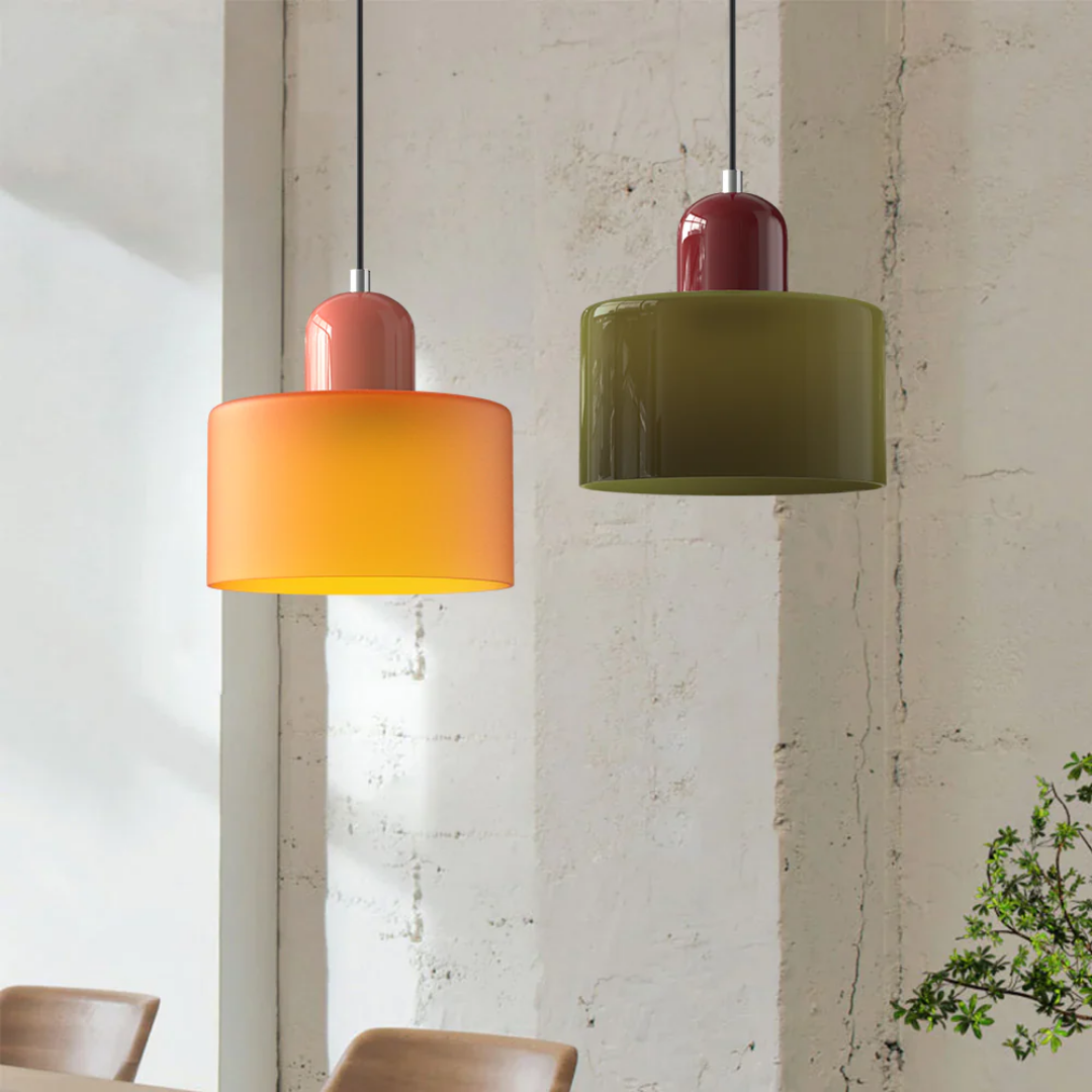 Retro Glass Pendant Lamp with Adjustable Cord