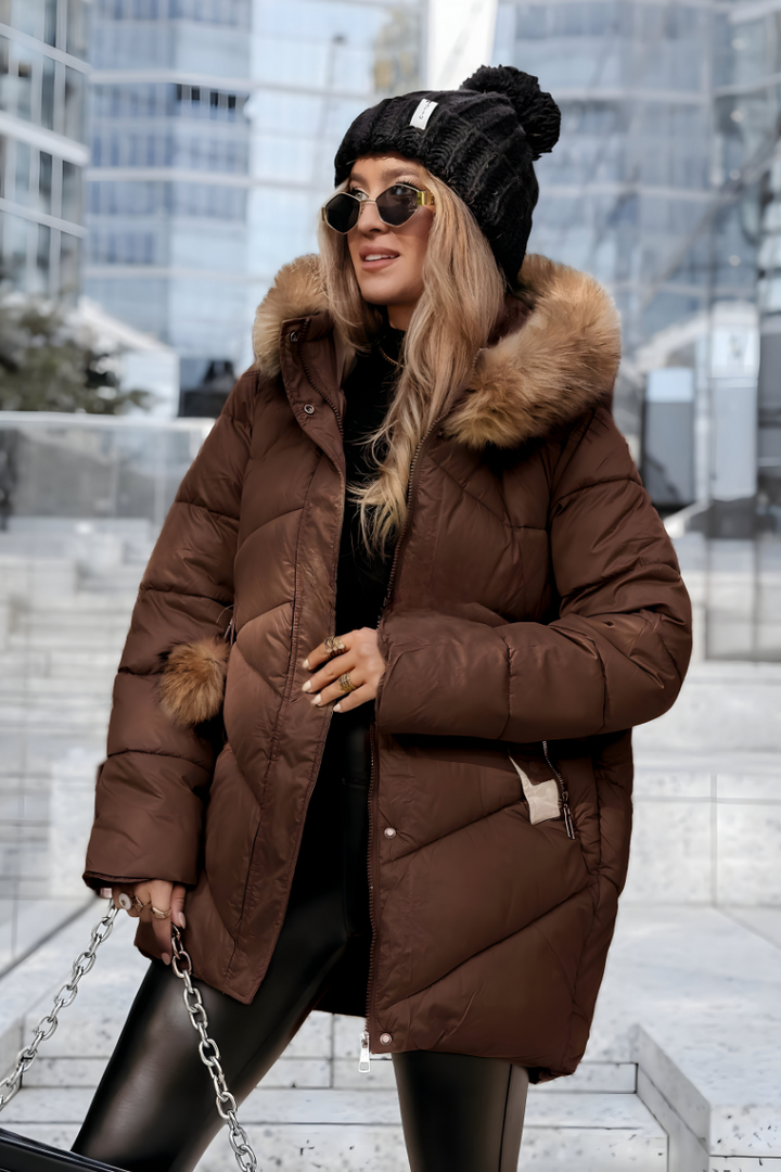 Rhea Stylish Warm Parka, view 3 - Elena Harper