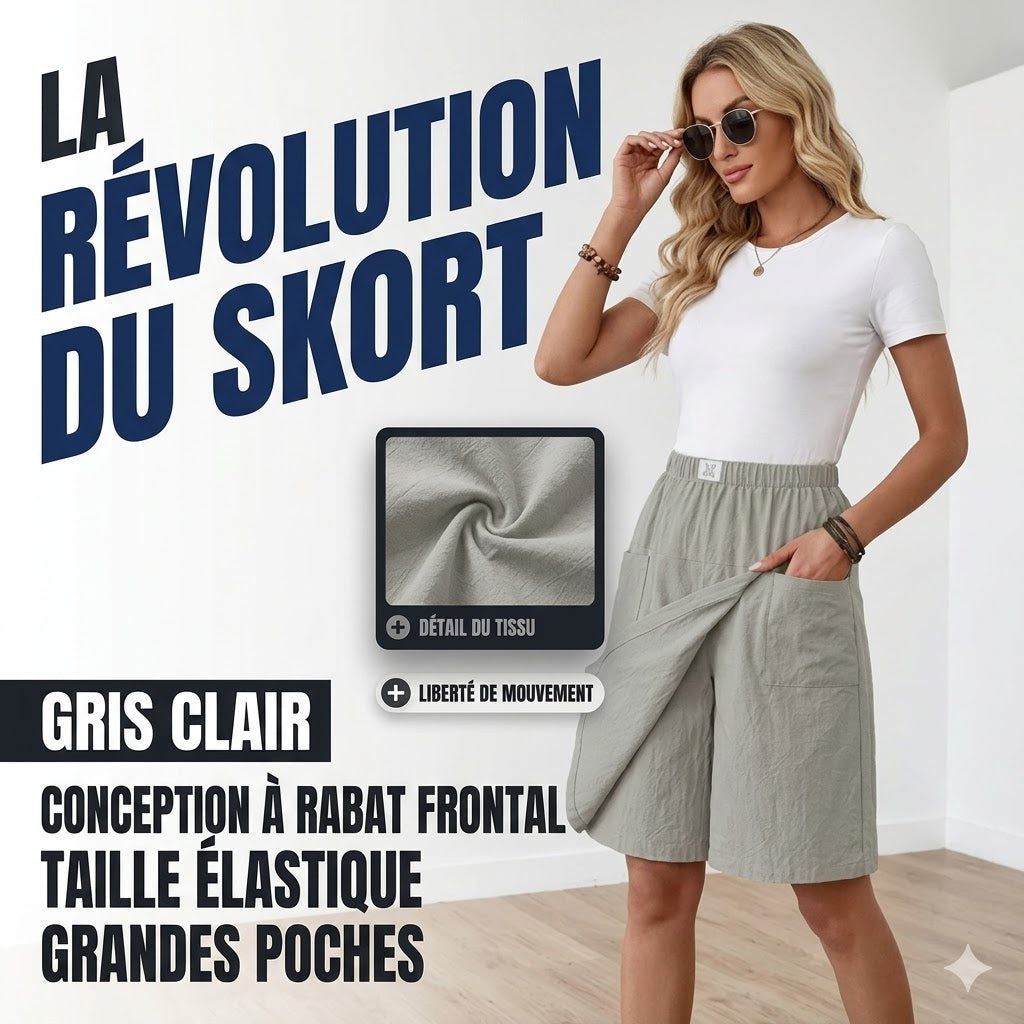Libertine - Elastic Waist Skort with Pockets - Practical and Feminine