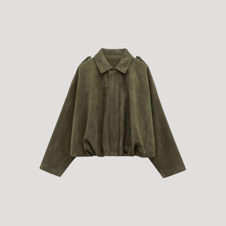 Oversized Bomber Jacket for Women with Collar