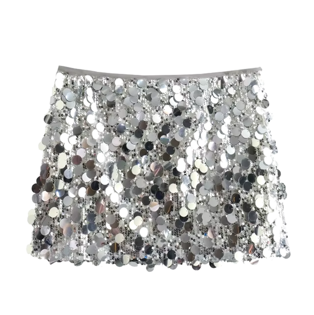 Shiny Sequin Mini Skirt – Festive Elegance