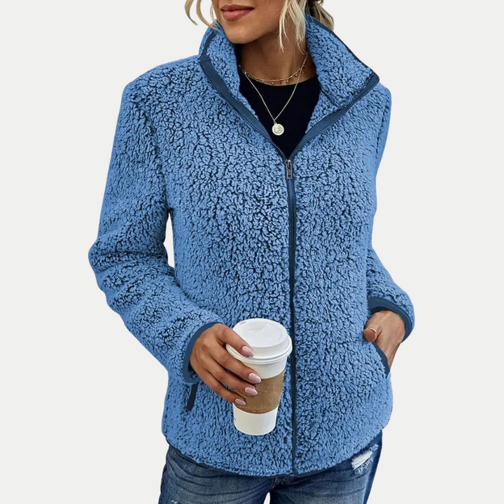 Women's Zip-Up Jacket with Textured Pattern