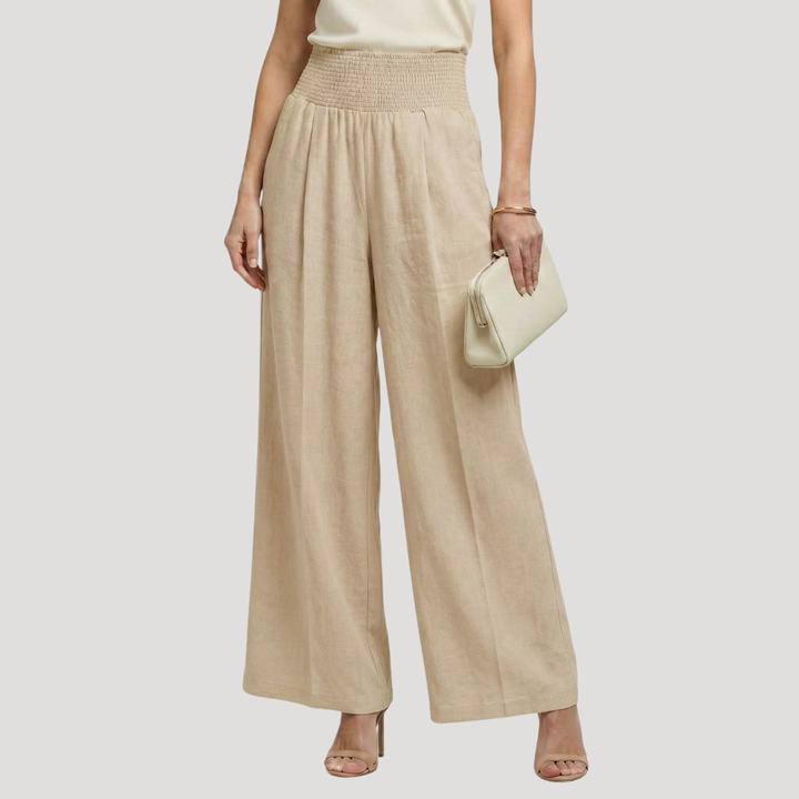 Women's Smocked Waist Wide Leg Pants
