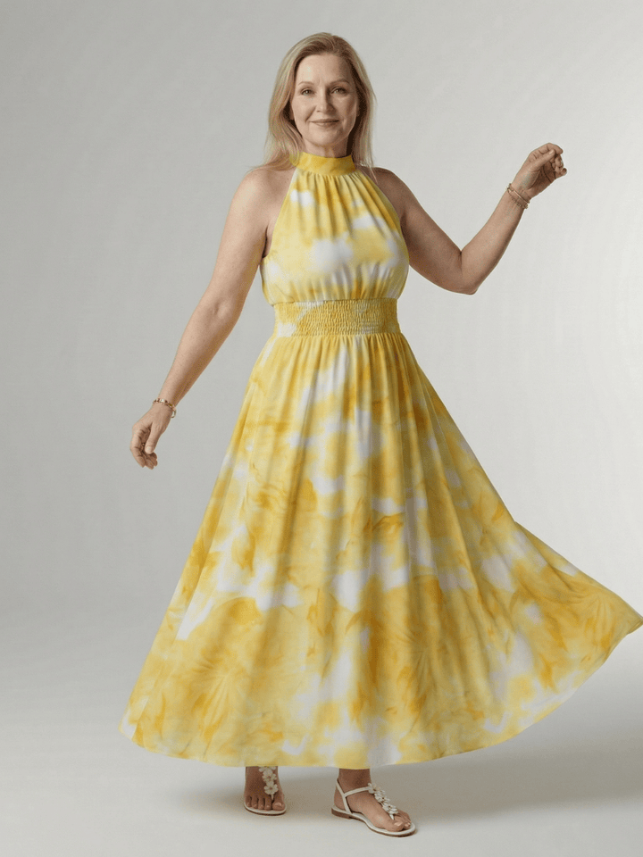 Sylin™  |  Gathered Halter Midi Dress
