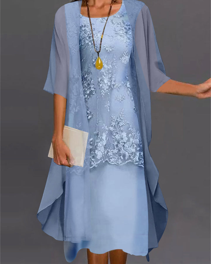 Elegant Two-Piece Chiffon Dress Viviana, view 2 - Elena Harper