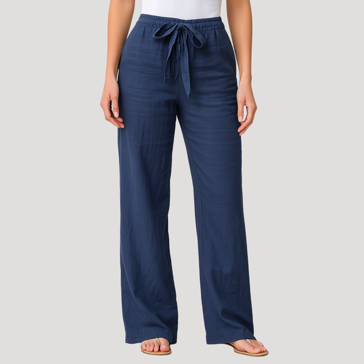 Light and Breathable Linen Pants for Women with Elastic Waistband