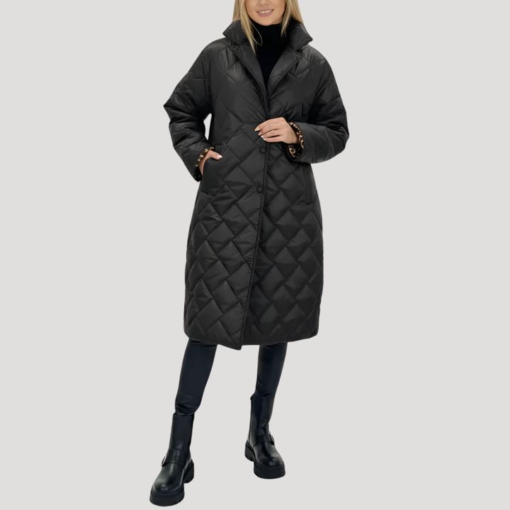 Long Quilted Winter Jacket for Women