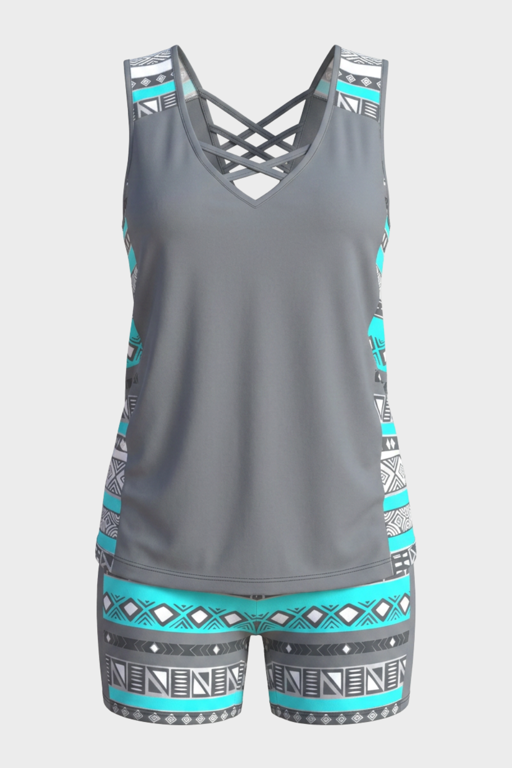 Women's Tankini Set | Patterned Shorts