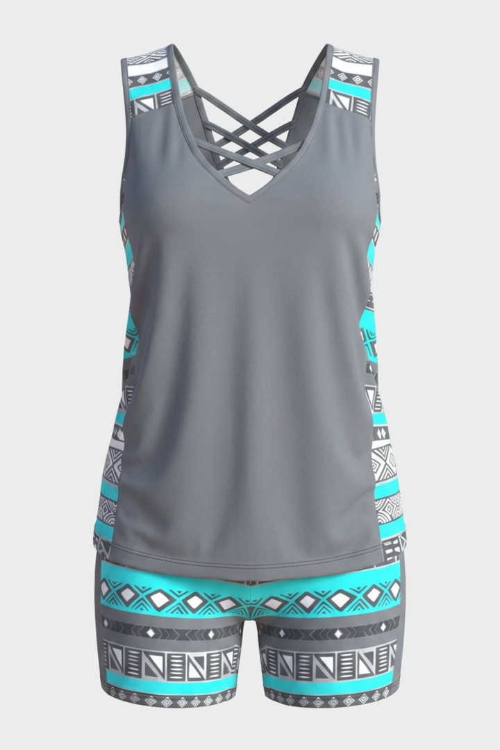 Women's Tankini Set | Patterned Shorts
