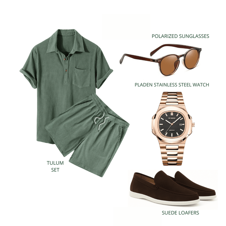 Emma & Rose Manhattan Boris™ pine coordinated set featuring a stylish, matching top and bottom in a cozy pine fabric.