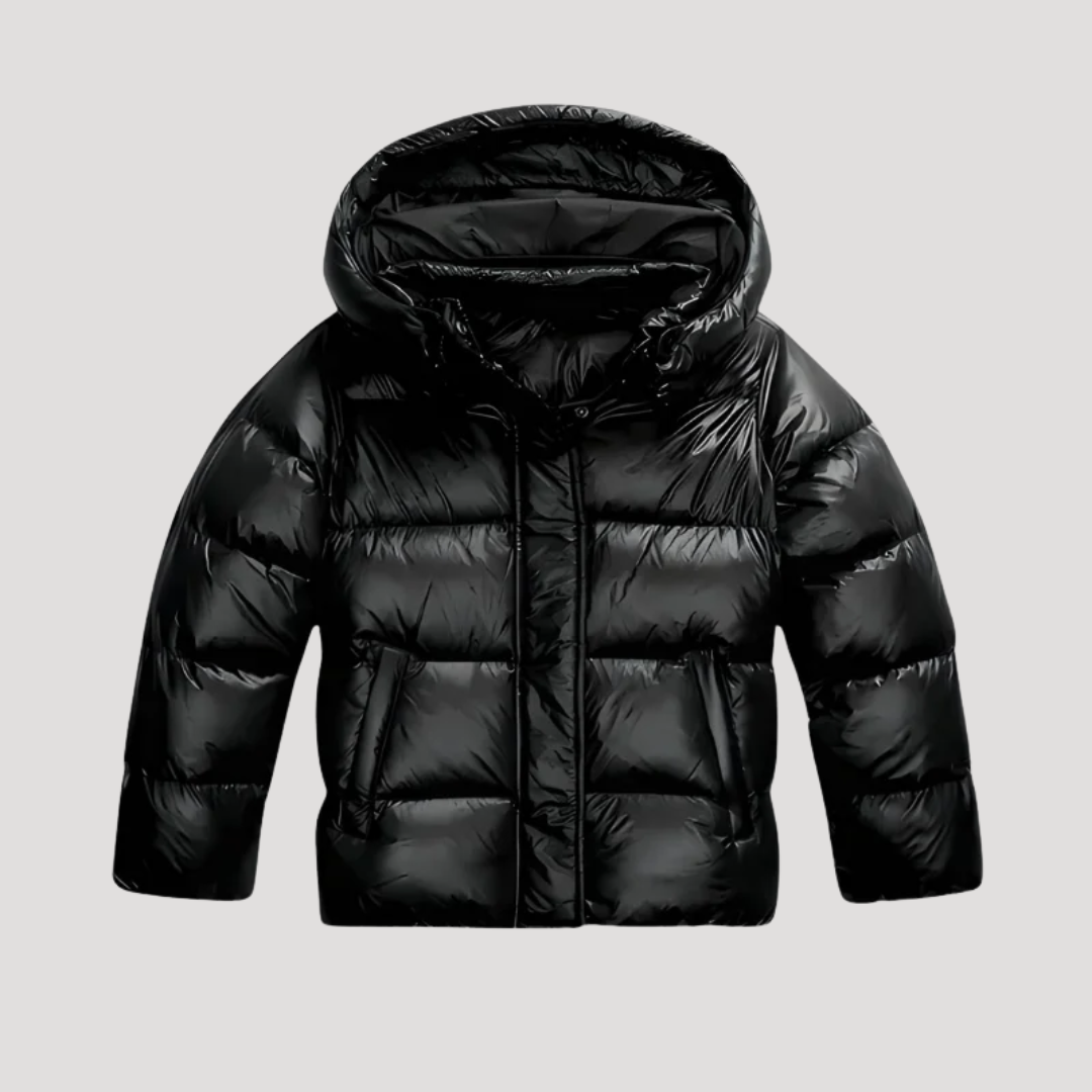 Women's Quilted Hooded Jacket with Zipper Closure