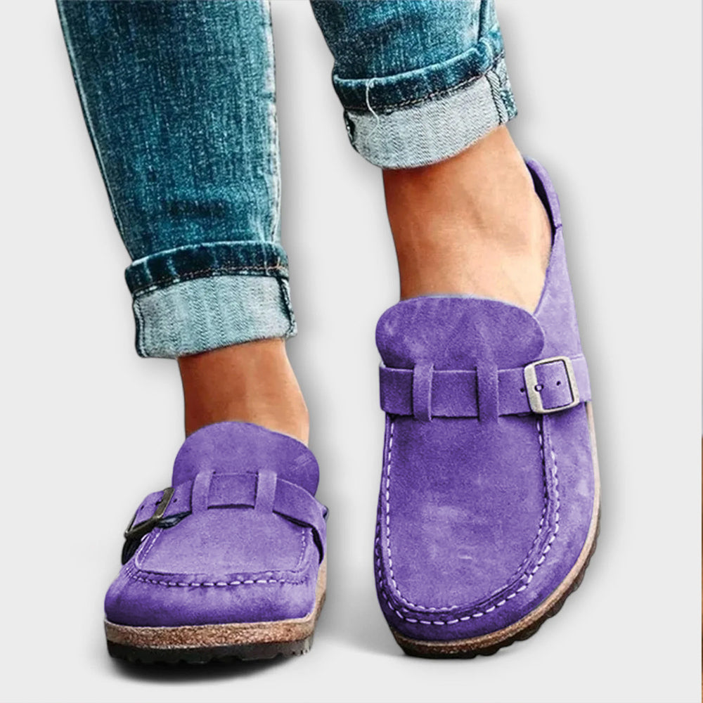 Orthopedic Women's Moccasins with Decorative Buckle